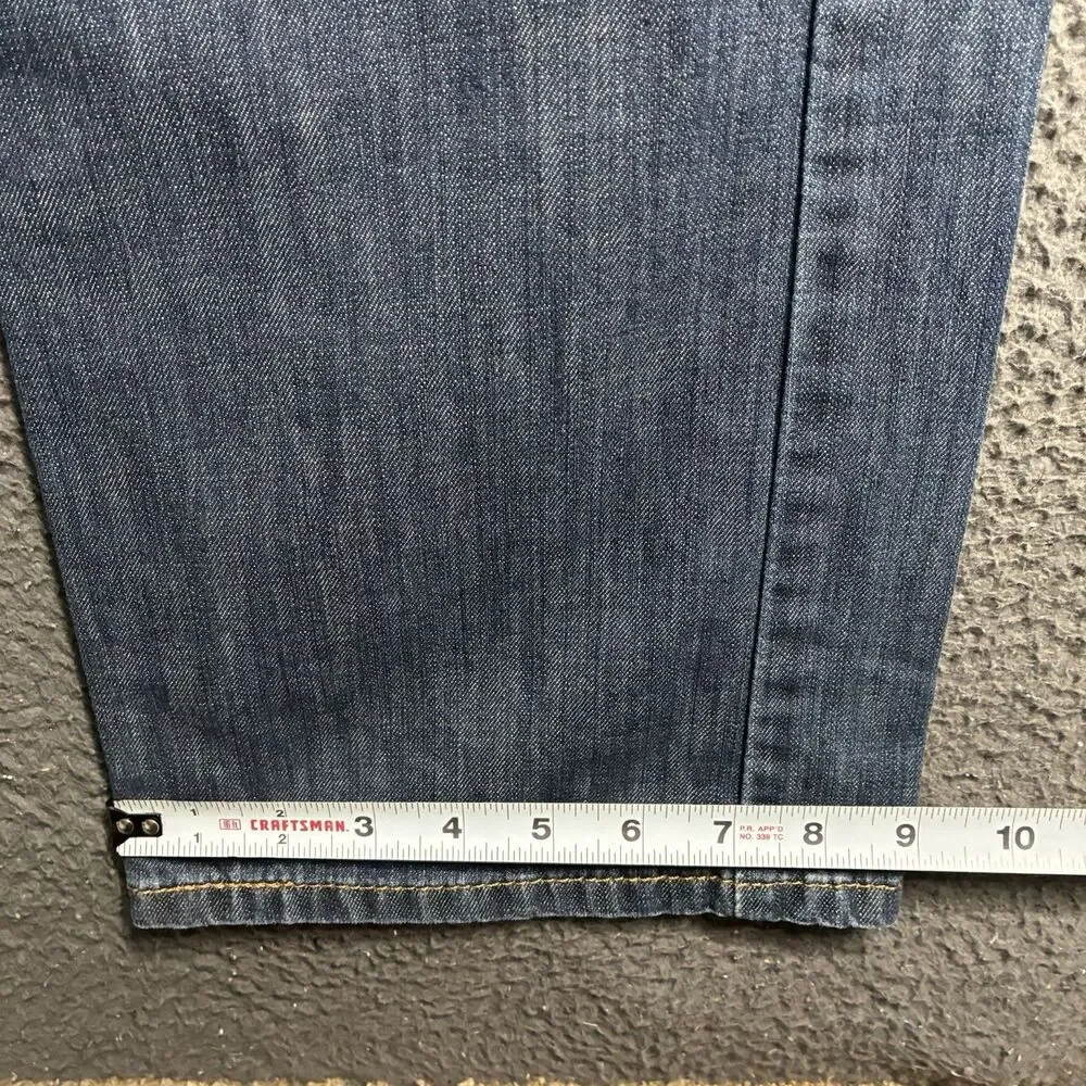 Levis Jeans Mens (Measured 34x33) Blue Denim 527 Low Boot Cut Dark Wash Flare